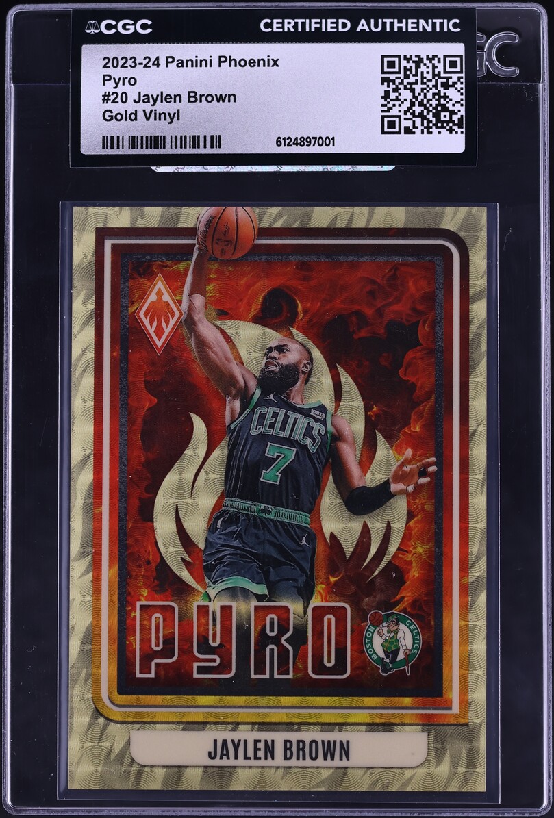 2023 Panini Phoenix Pyro Gold Vinyl Jaylen Brown 1/1 #20 CGC AUTH