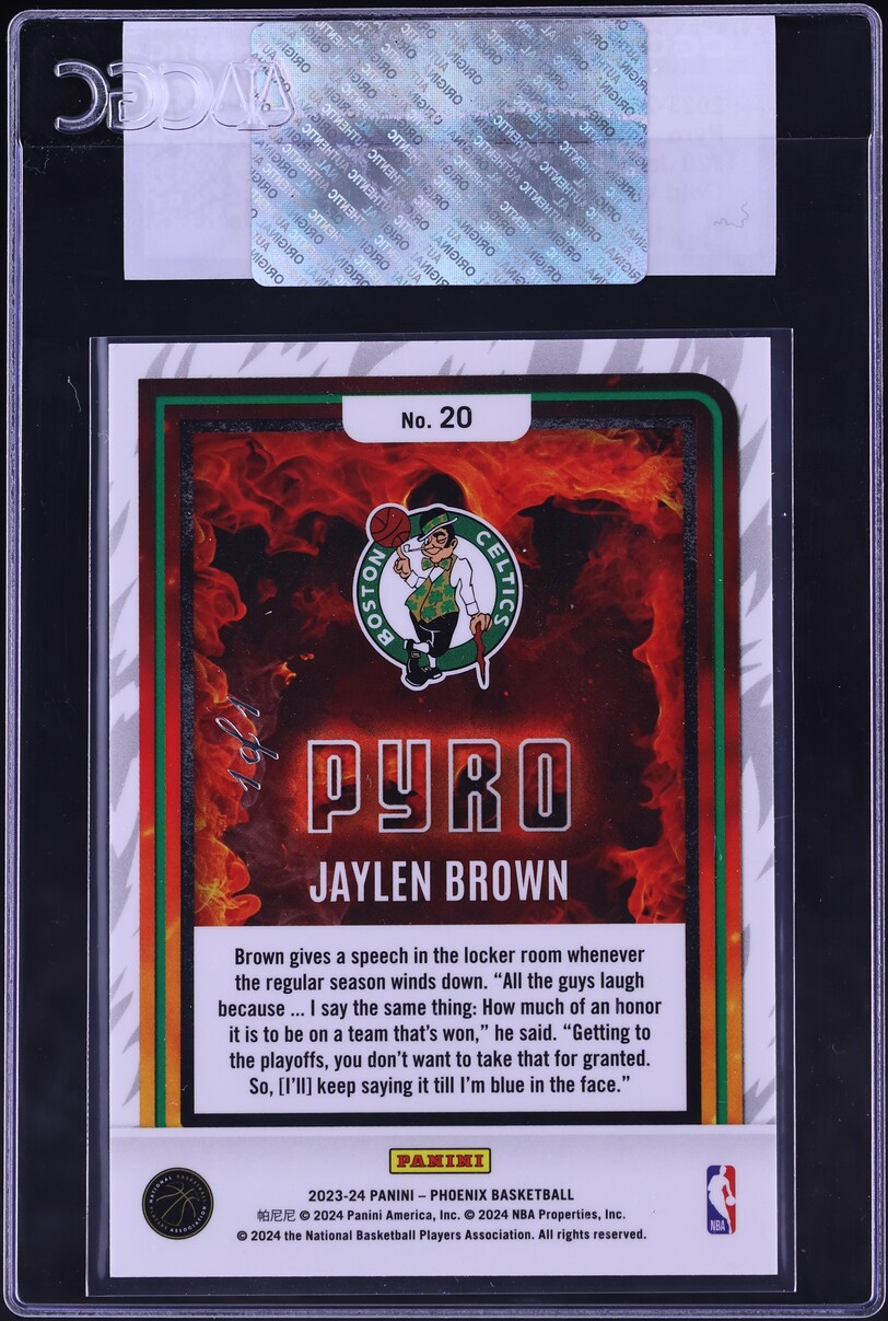 2023 Panini Phoenix Pyro Gold Vinyl Jaylen Brown 1/1 #20 CGC AUTH