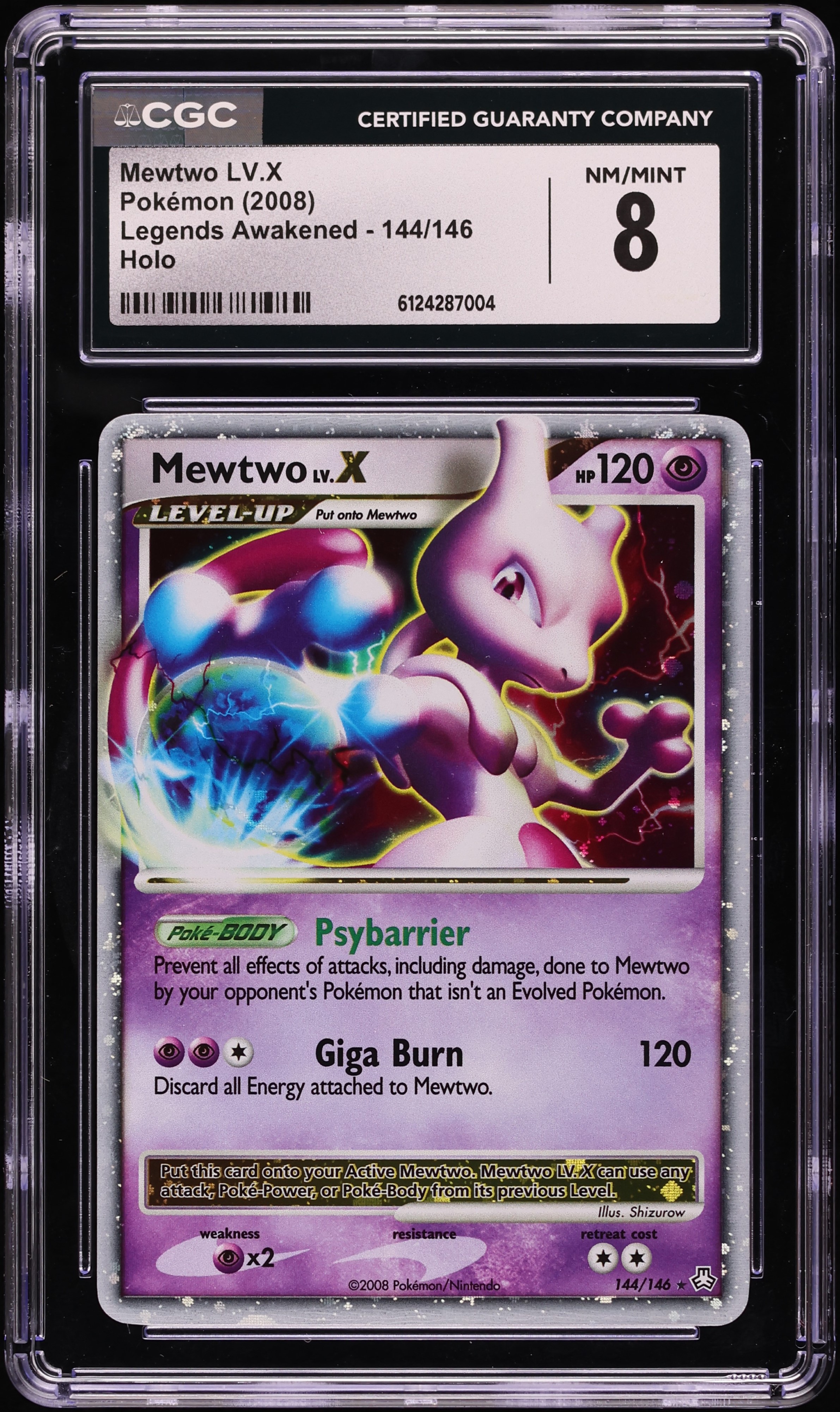 2008 Pokemon Diamond & Pearl Legends Awakened Holo Mewtwo LV.X