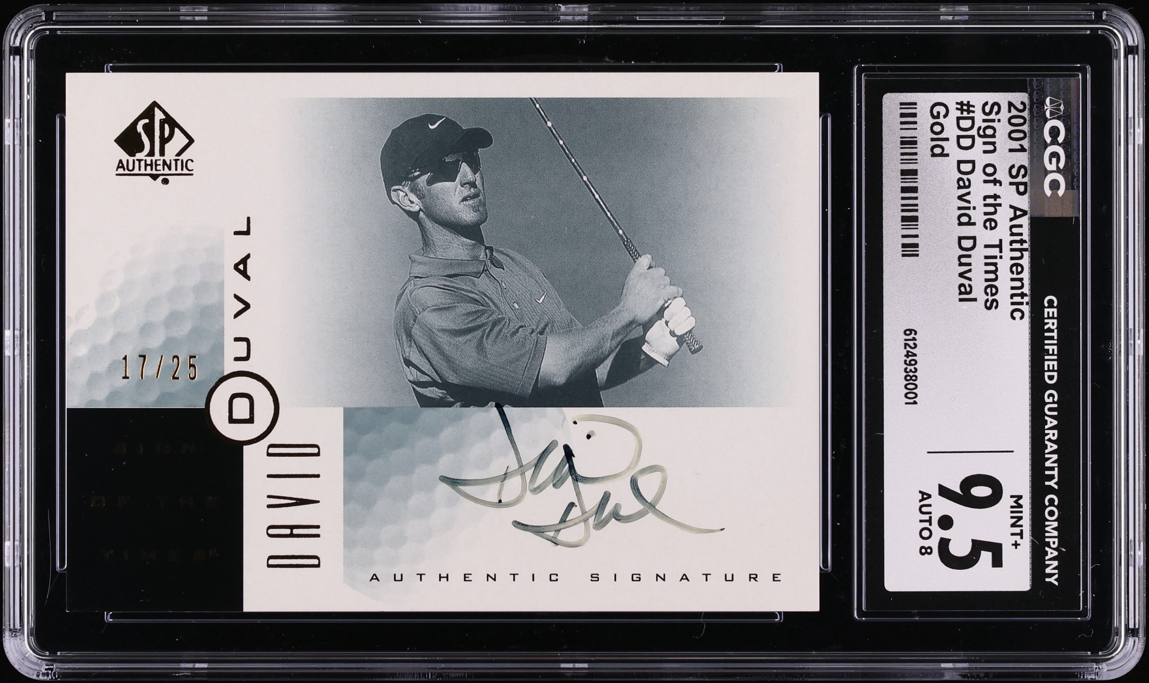 2001 SP Authentic Sign Of The Times Gold David Duval AUTO /25 #DD