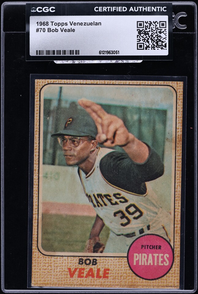 1968 Topps Venezuelan Bob Veale #70 CGC AUTH