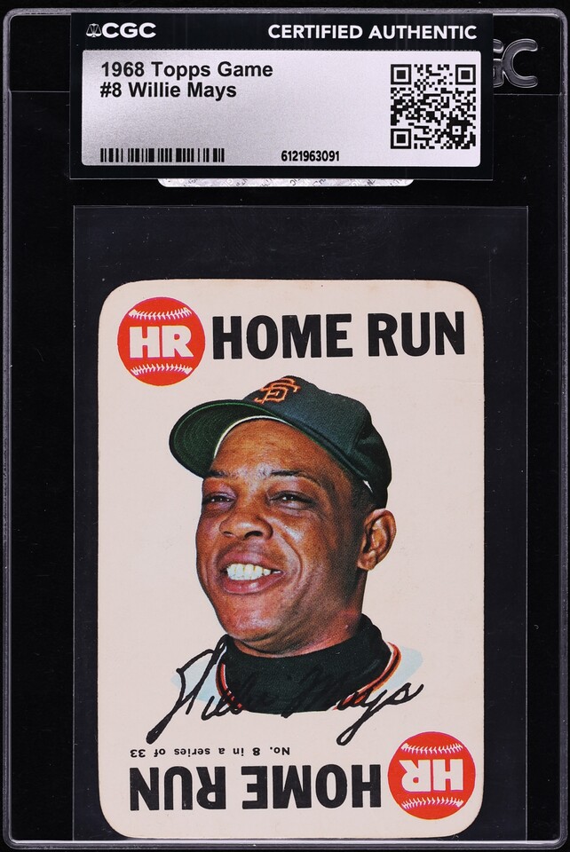 1968 Topps Game Willie Mays #8 CGC AUTH