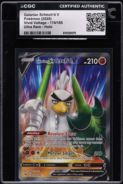 sirfetch'd pokemon card Galarian (095/192) (Cosmos Holo) [Sword & Shield: Rebel Clash] Moderately Played Holofoil Galarian Sirfetch'd V (Full Art)