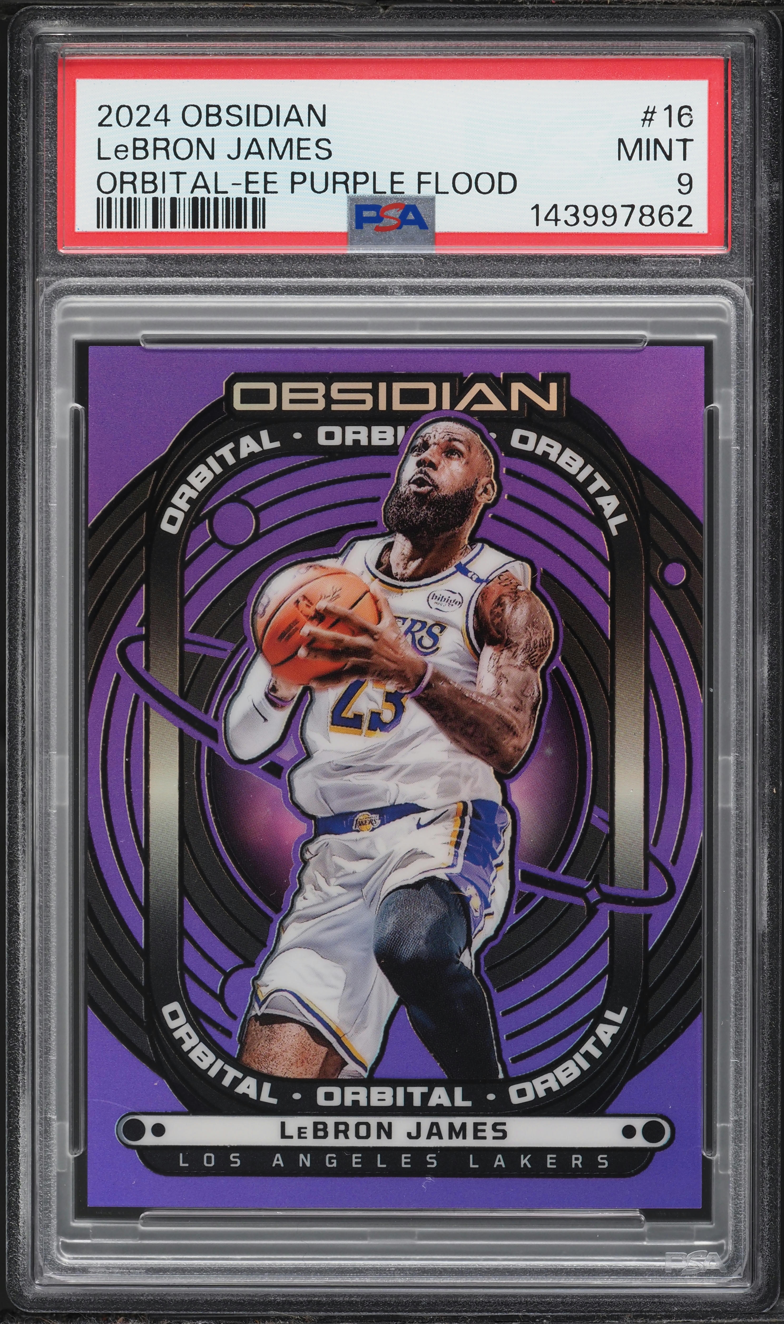 2024 Panini Obsidian Orbital Electric Etch Purple Flood LeBron