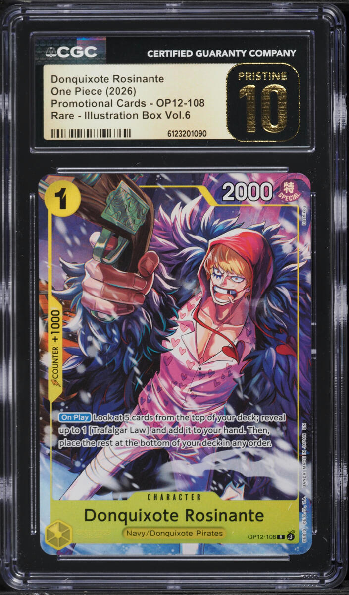 2026 One Piece Promotional Illustration Box Vol.6 Alt Art Donquixote  Rosinante #OP12-108 CGC 10 on Fanatics Collect