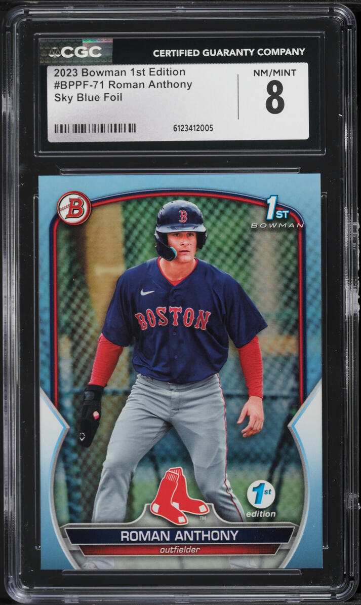 2023 Bowman 1st Edition Sky Blue Foil Roman Anthony PROSPECT #BPPF-71 CGC 8 NM-MT