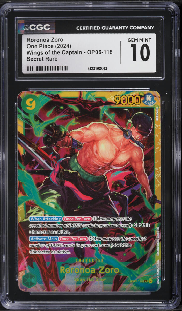 2024 One Piece Wings Of The Captain SEC Roronoa Zoro #OP06-118 CGC