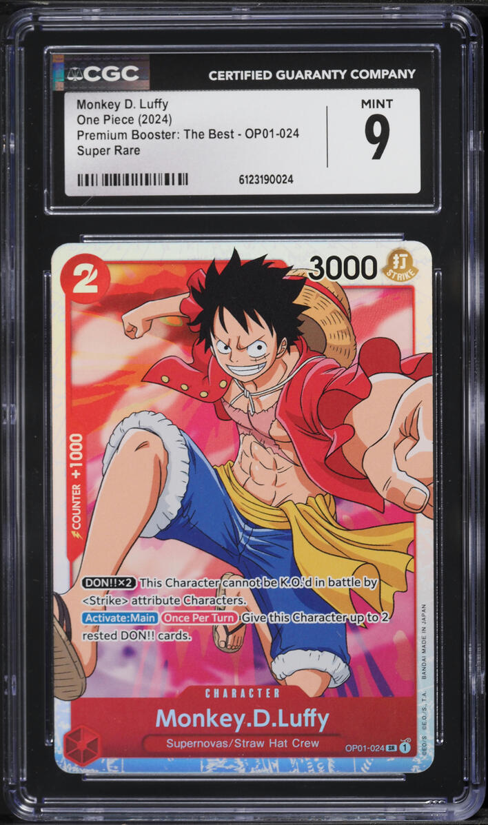 2024 One Piece Premium Booster The Best SR Monkey D Luffy #OP01-024 CGC 9 MINT