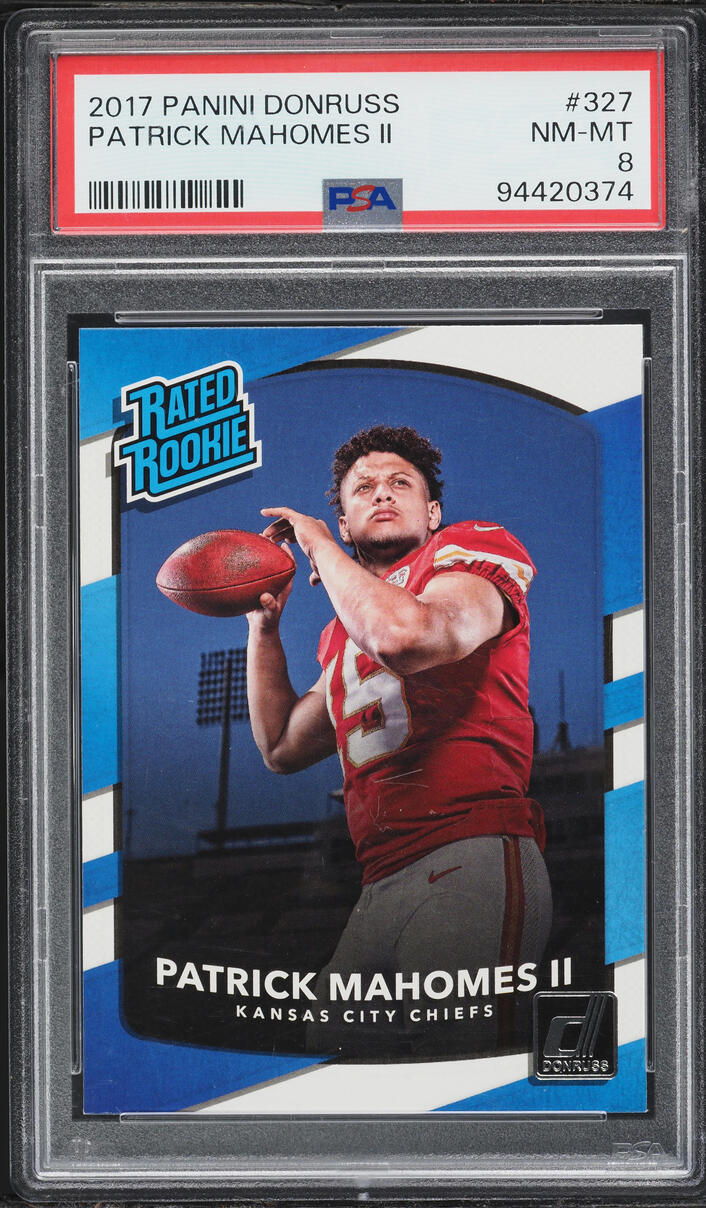 2017 Donruss Football Patrick Mahomes II ROOKIE #327 PSA 8 NM-MT