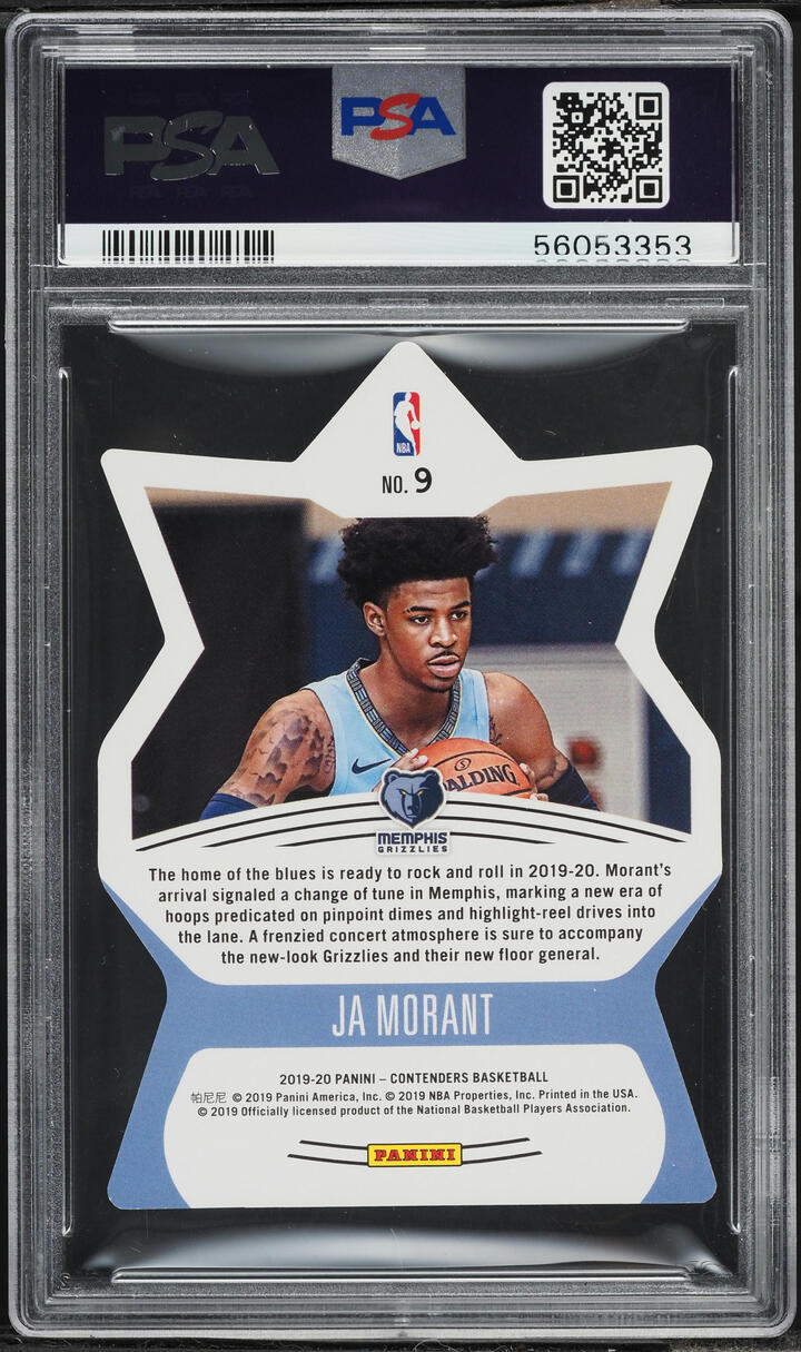 2019 Panini Contenders Superstar Die-Cut Ja Morant ROOKIE #9 PSA 10 GEM MINT