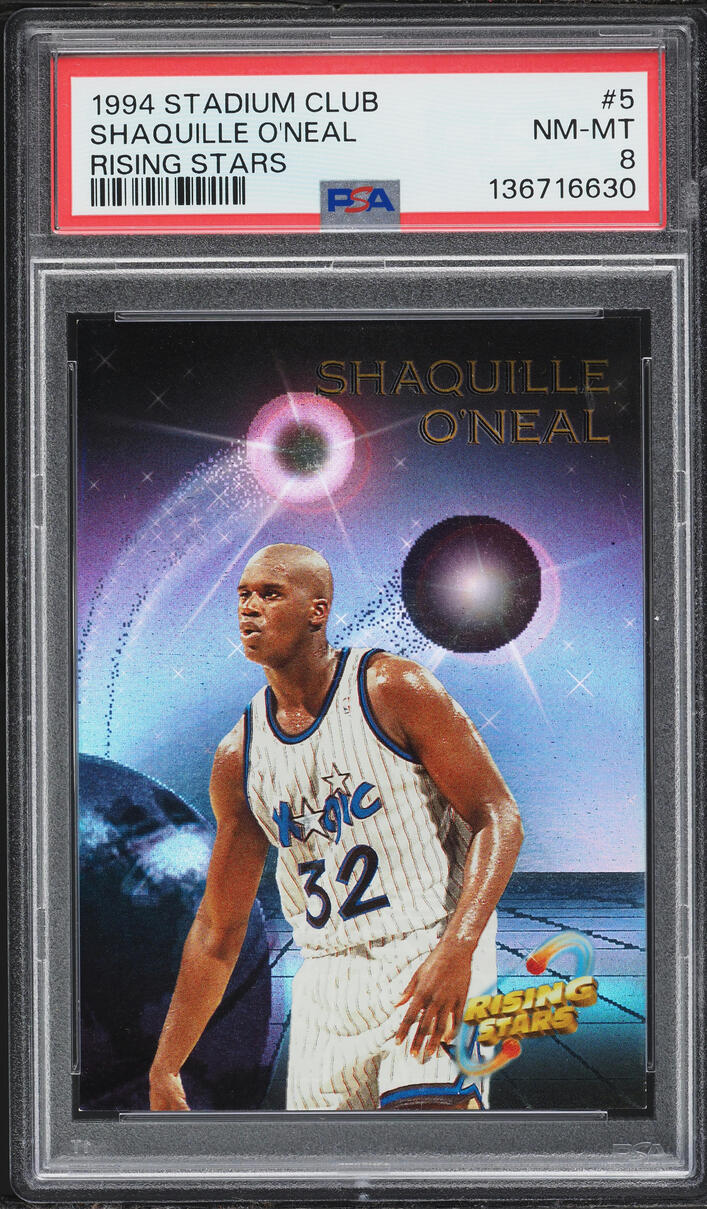 1994 Stadium Club Rising Stars Shaquille O'Neal #5 PSA 8 NM-MT