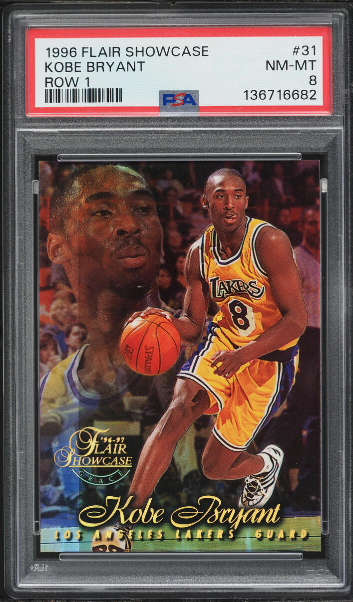 1996 Flair Showcase Row 1 Kobe Bryant ROOKIE #31 PSA 8 NM-MT