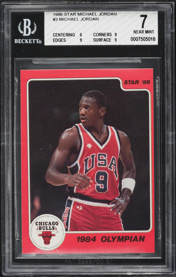 1986 Star Basketball Michael Jordan ROOKIE #3 BGS 7 NRMT