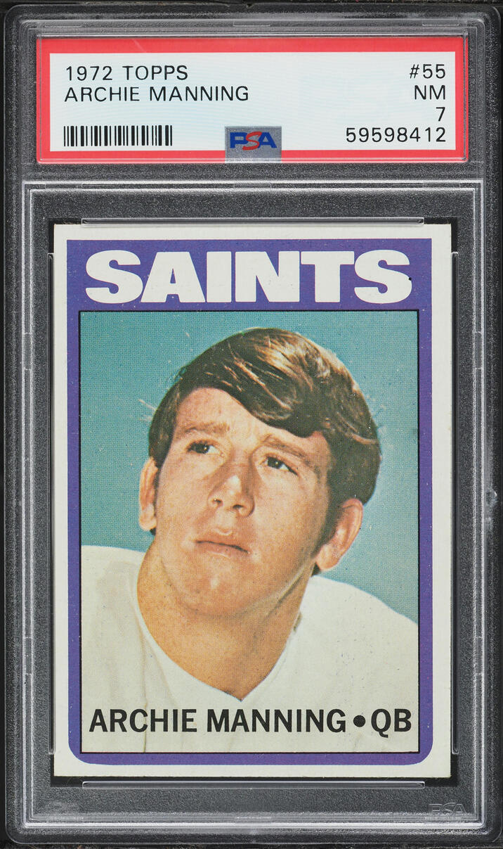 1972 Topps Football Archie Manning ROOKIE #55 PSA 7 NRMT