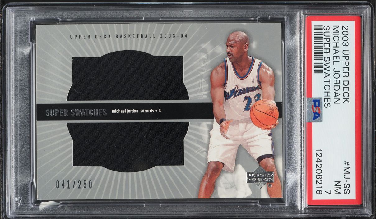 2003 Upper Deck Super Swatches Michael Jordan PATCH /250 #MJ-SS PSA 7 NRMT