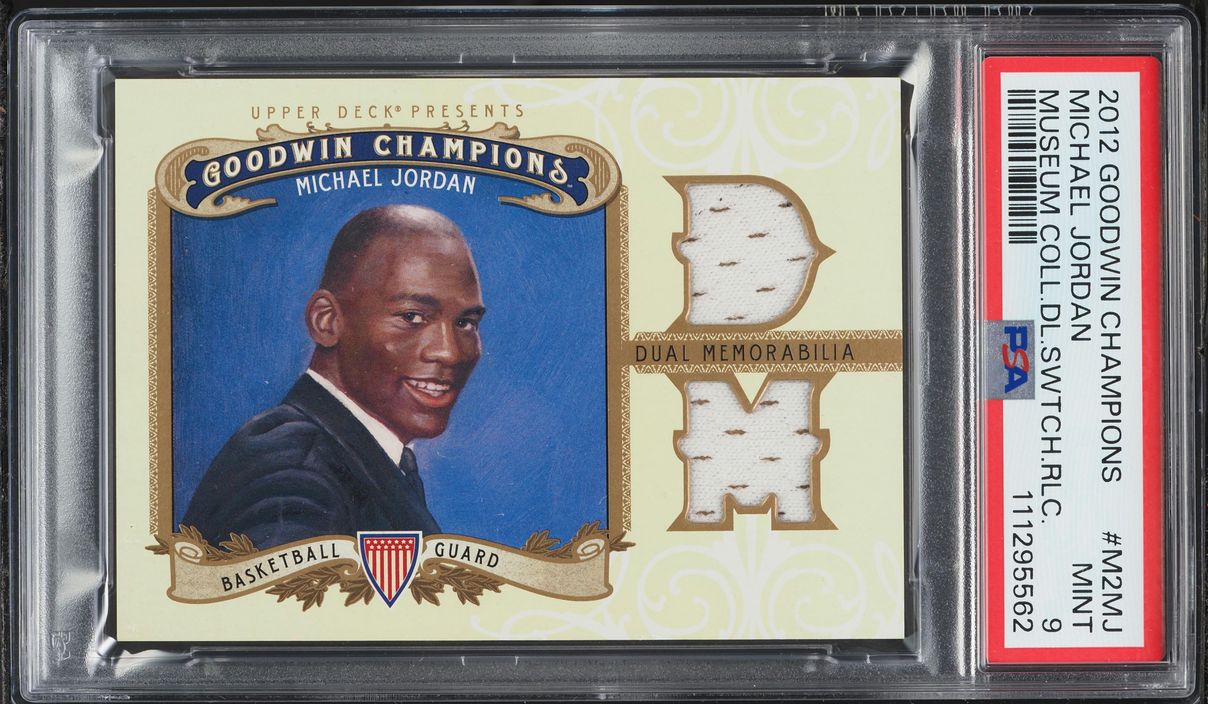 2012 Upper Deck Goodwin Champions Museum Collection Dual Michael Jordan PATCH #M2-MJ PSA 9 MINT