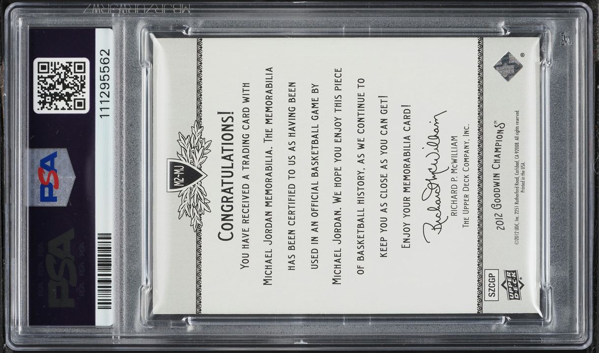 2012 Upper Deck Goodwin Champions Museum Collection Dual Michael Jordan PATCH #M2-MJ PSA 9 MINT
