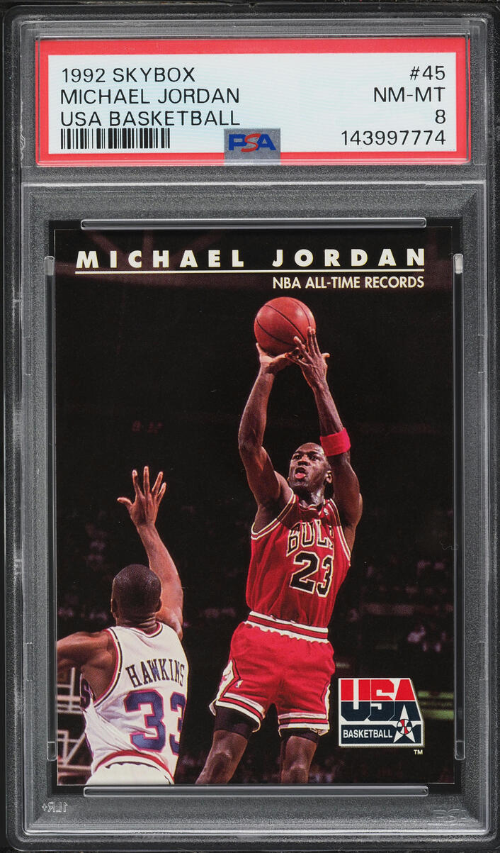 1992 Skybox USA Basketball Michael Jordan #45 PSA 8 NM-MT