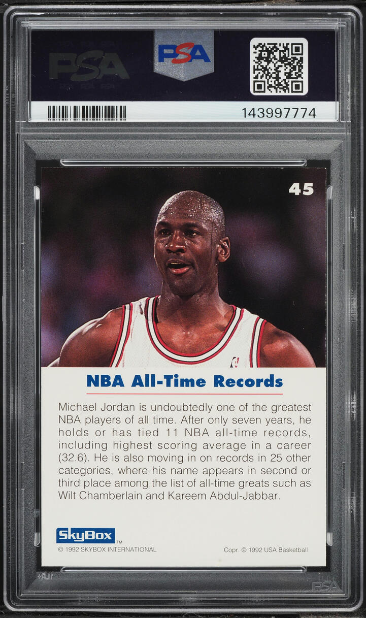 1992 Skybox USA Basketball Michael Jordan #45 PSA 8 NM-MT