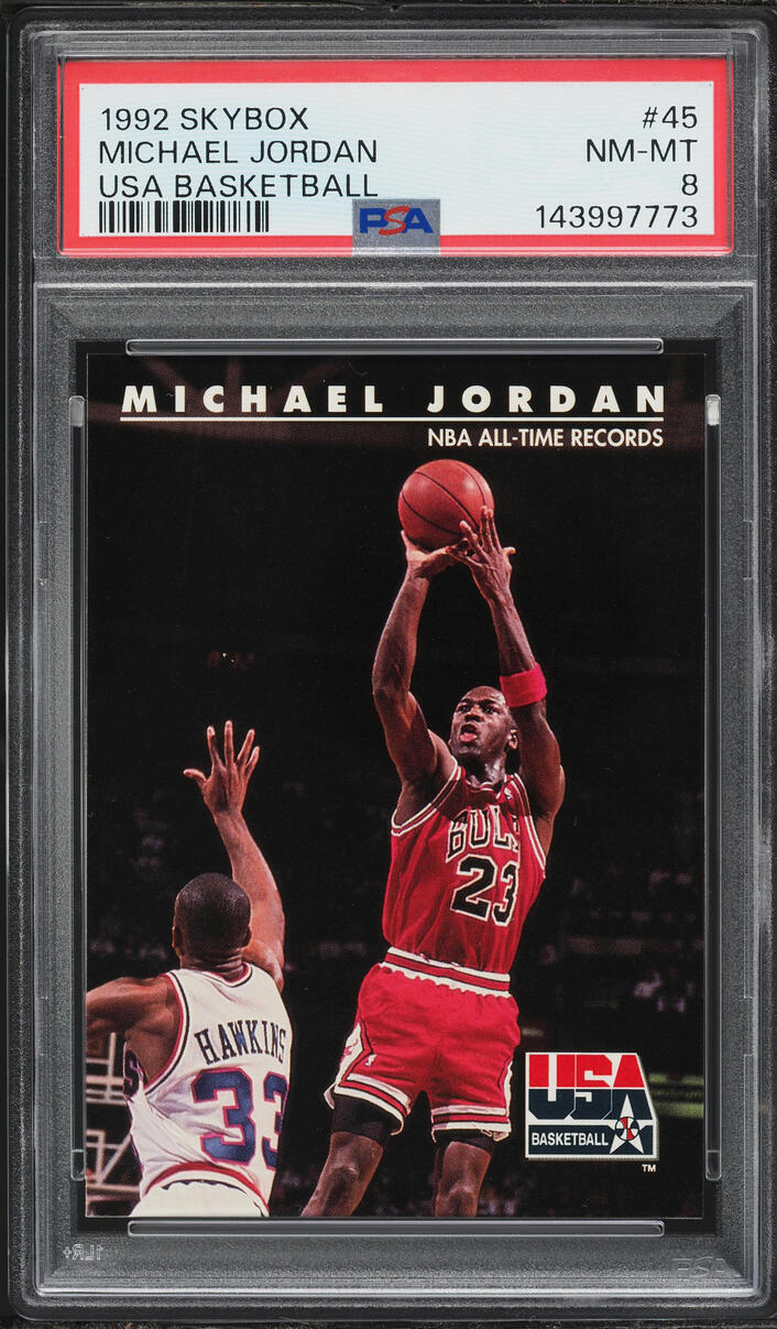 1992 Skybox USA Basketball Michael Jordan #45 PSA 8 NM-MT