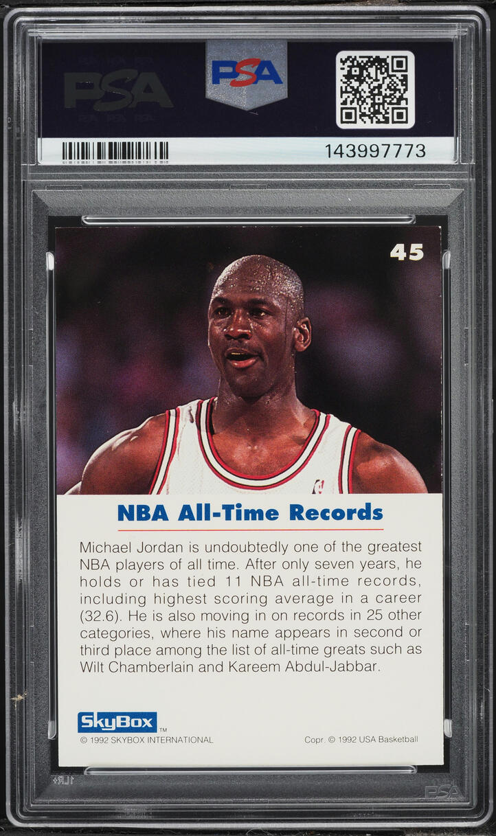 1992 Skybox USA Basketball Michael Jordan #45 PSA 8 NM-MT