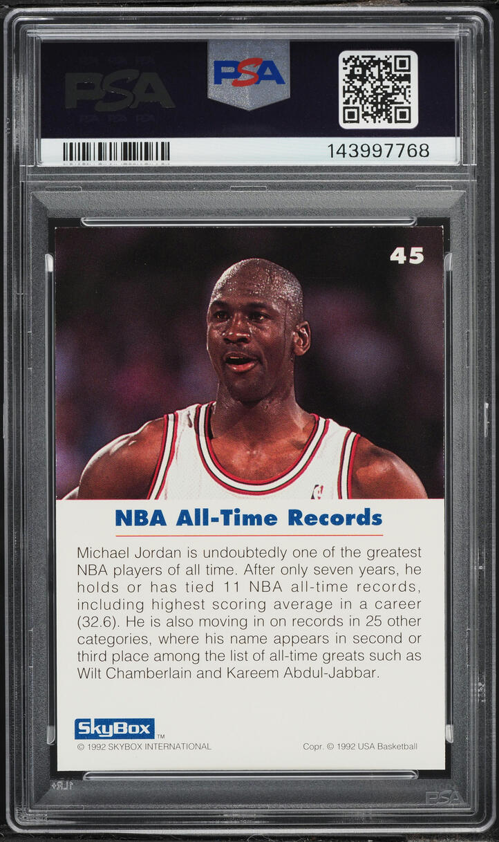 1992 Skybox USA Basketball Michael Jordan #45 PSA 8 NM-MT