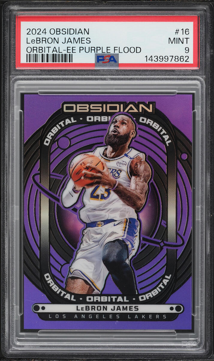 2024 Panini Obsidian Orbital Electric Etch Purple Flood LeBron