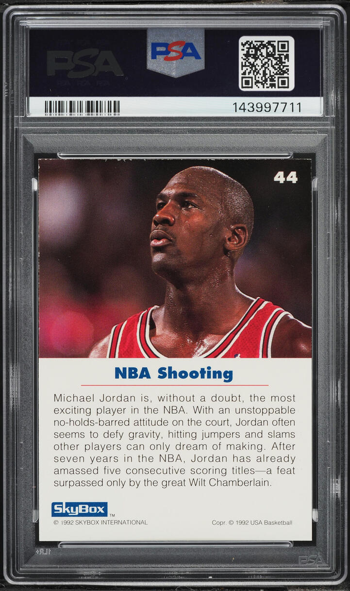 1992 Skybox USA Basketball Michael Jordan #44 PSA 7 NRMT