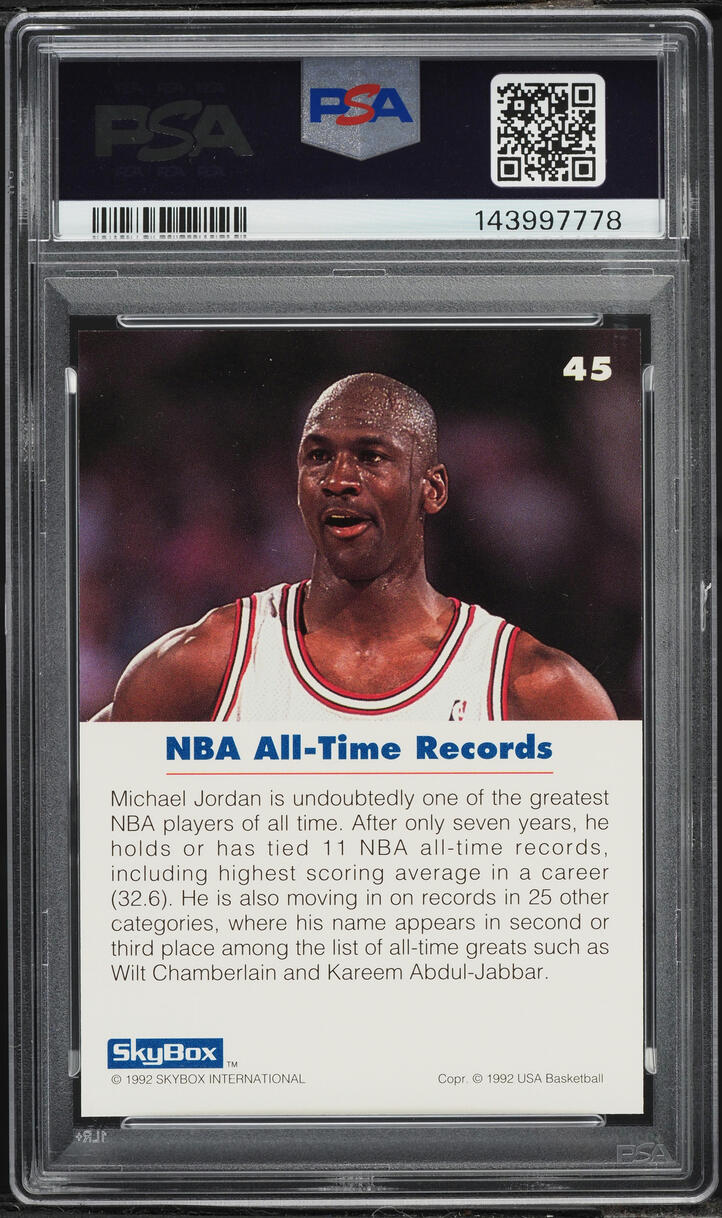 1992 Skybox USA Basketball Michael Jordan #45 PSA 10 GEM MINT