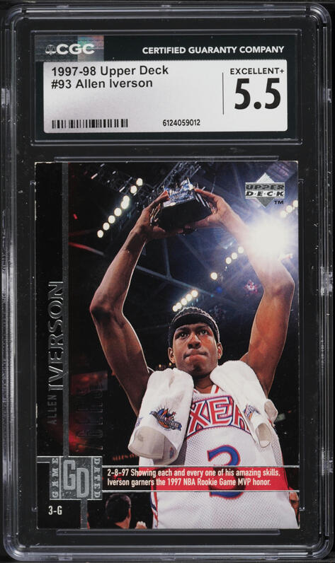 1997 Skybox E-X2001 Jambalaya Die-Cut Allen Iverson #1 PSA 9 MINT