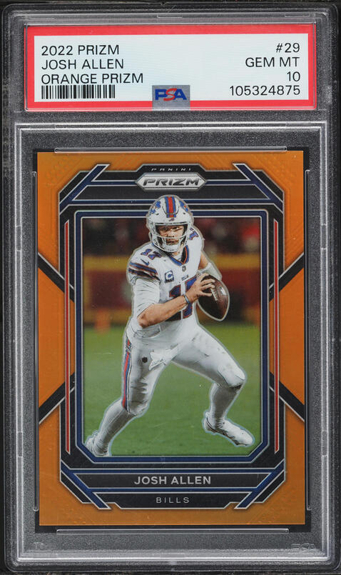 2022 Panini Prizm Orange Josh Allen /249 #29 PSA 10 GEM MINT on