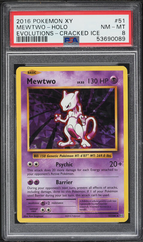2016 Pokemon XY Evolutions Mewtwo #51 CGC AUTH on Fanatics Collect