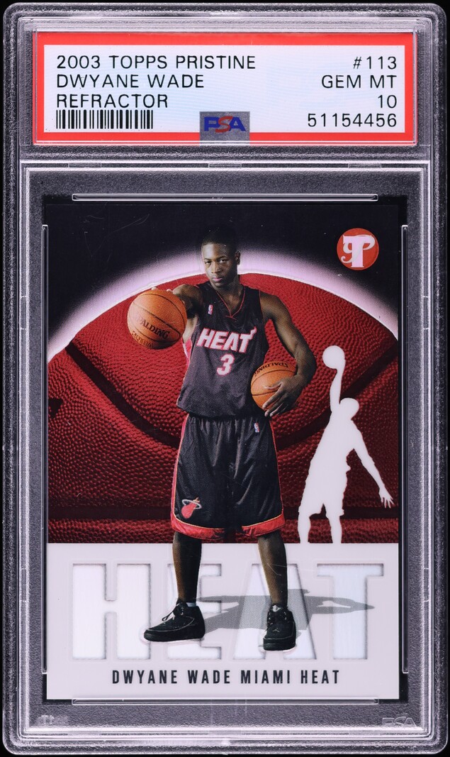 2003 Topps Pristine Refractor Dwyane Wade ROOKIE /1999 #113 PSA 10 GEM MINT