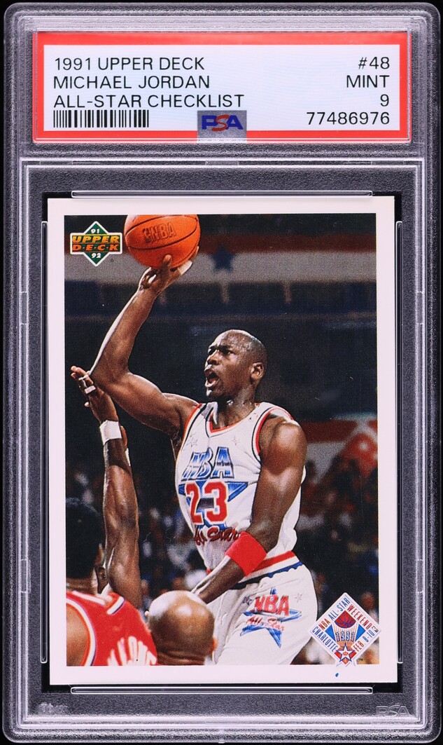 1991 Upper Deck All Star Checklist Michael Jordan #48 PSA 9 MINT