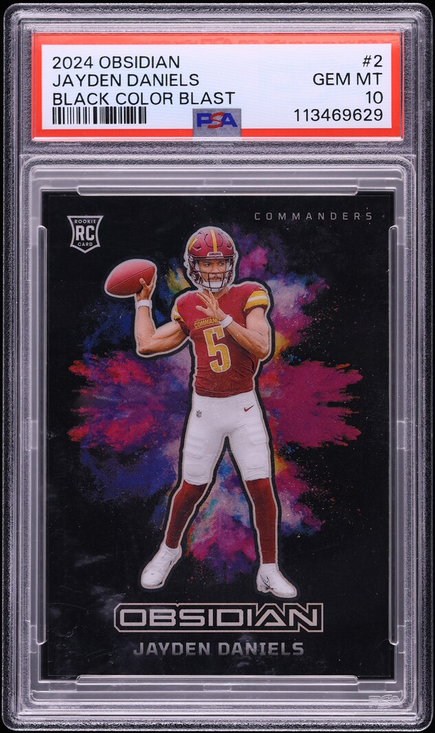 2024 Panini Obsidian Black Color Blast Jayden Daniels ROOKIE #2 PSA 10 GEM MINT