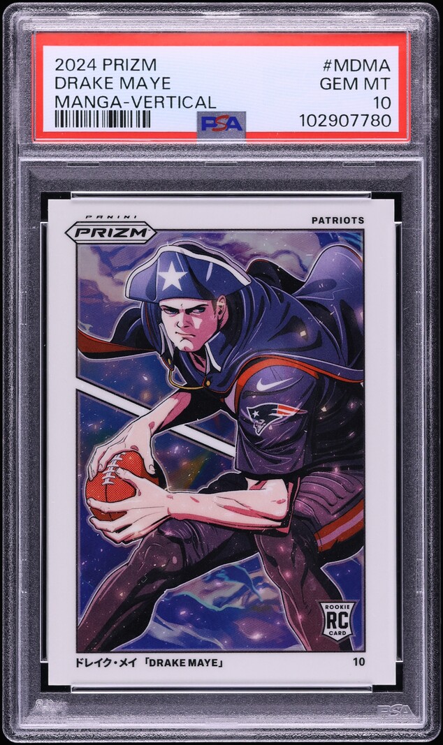 2024 Panini Prizm Manga Vertical Drake Maye ROOKIE #M-DMA PSA 10 GEM MINT  on Fanatics Collect