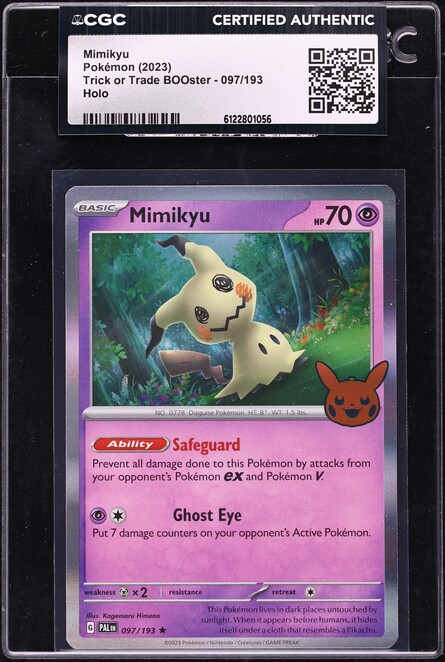 mimikyu pokemon card value trick or trade Graded 10 2024 Reverse Holo Pikachu 037 PAF Psychic Rarity 2023 Pokemon Scarlet & Violet