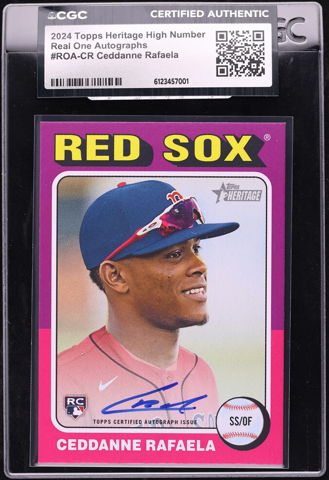 2024 Topps Heritage High Number Real One Ceddanne Rafaela ROOKIE AUTO #ROA-CR CGC AUTH