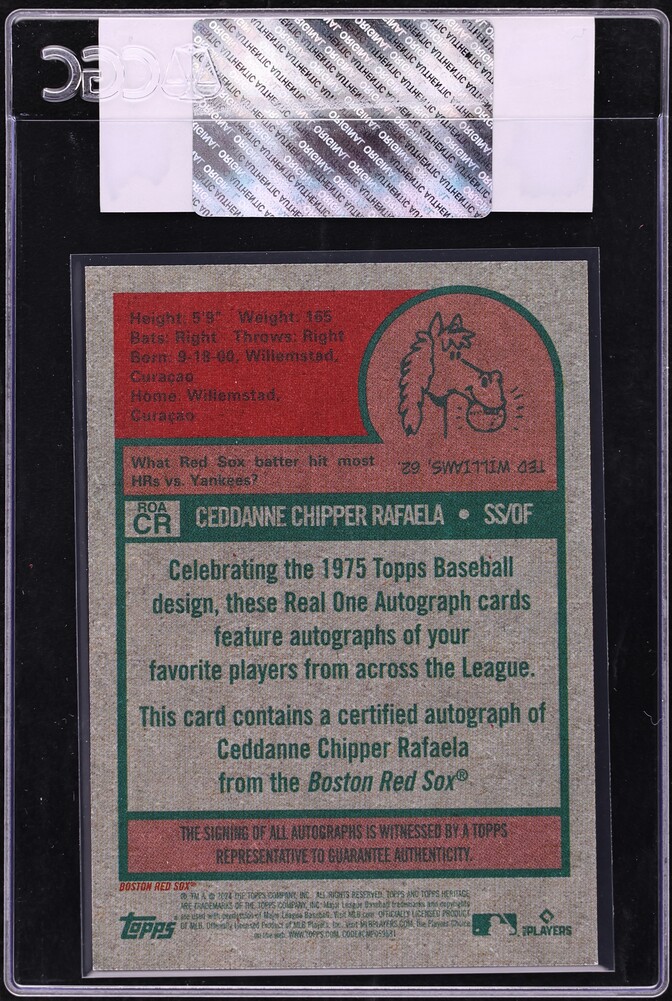 2024 Topps Heritage High Number Real One Ceddanne Rafaela ROOKIE AUTO #ROA-CR CGC AUTH