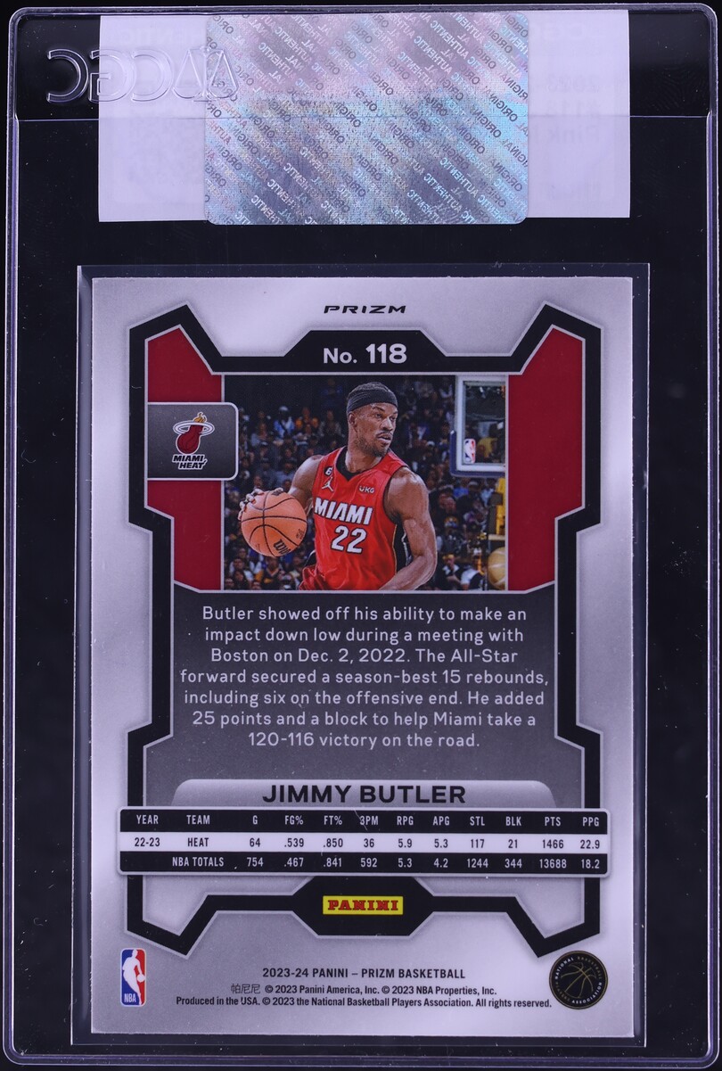 2023 Panini Prizm Pink Ice Jimmy Butler #118 CGC AUTH