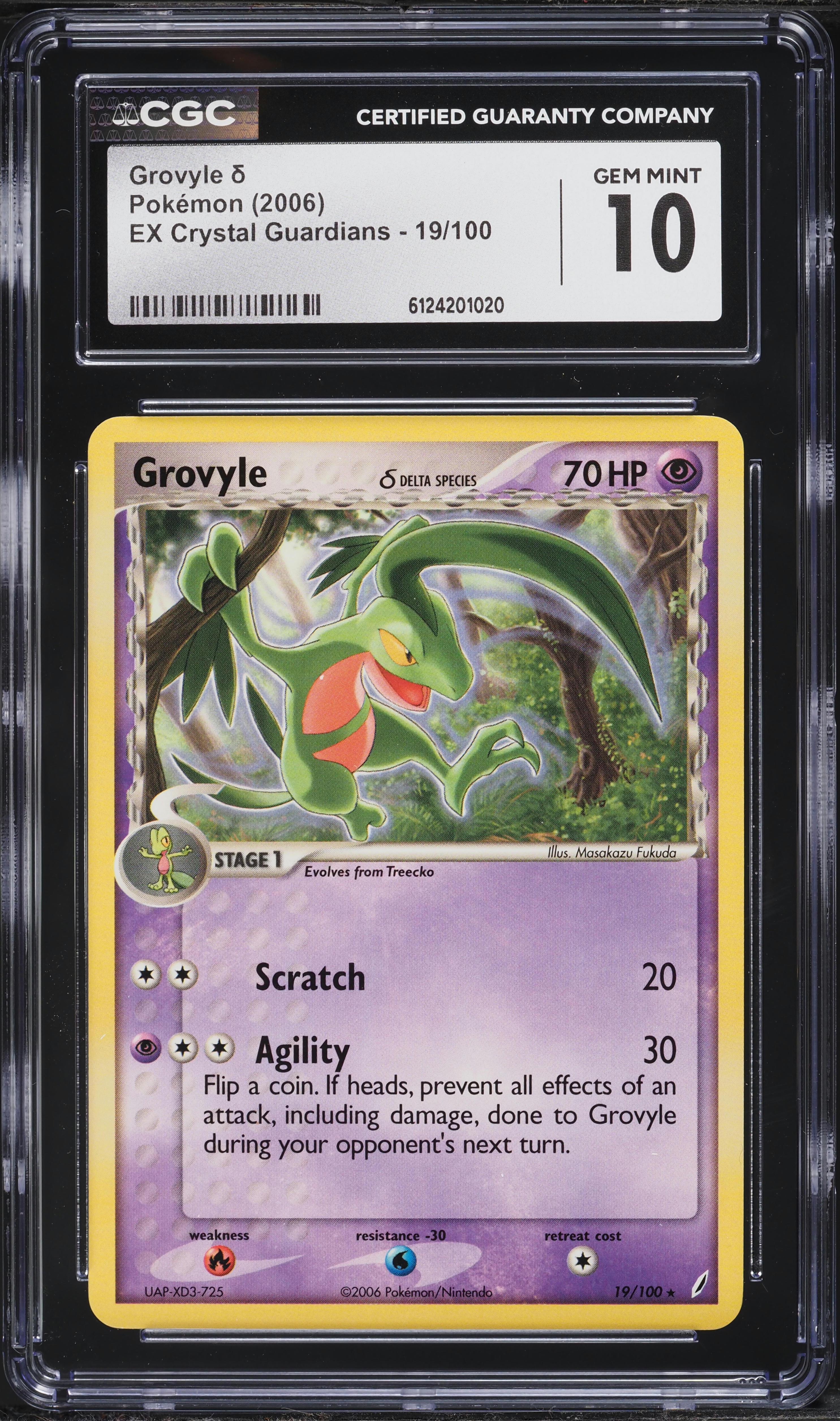 2006 Pokemon EX Crystal Guardians Grovyle #19 CGC 10 GEM MINT on