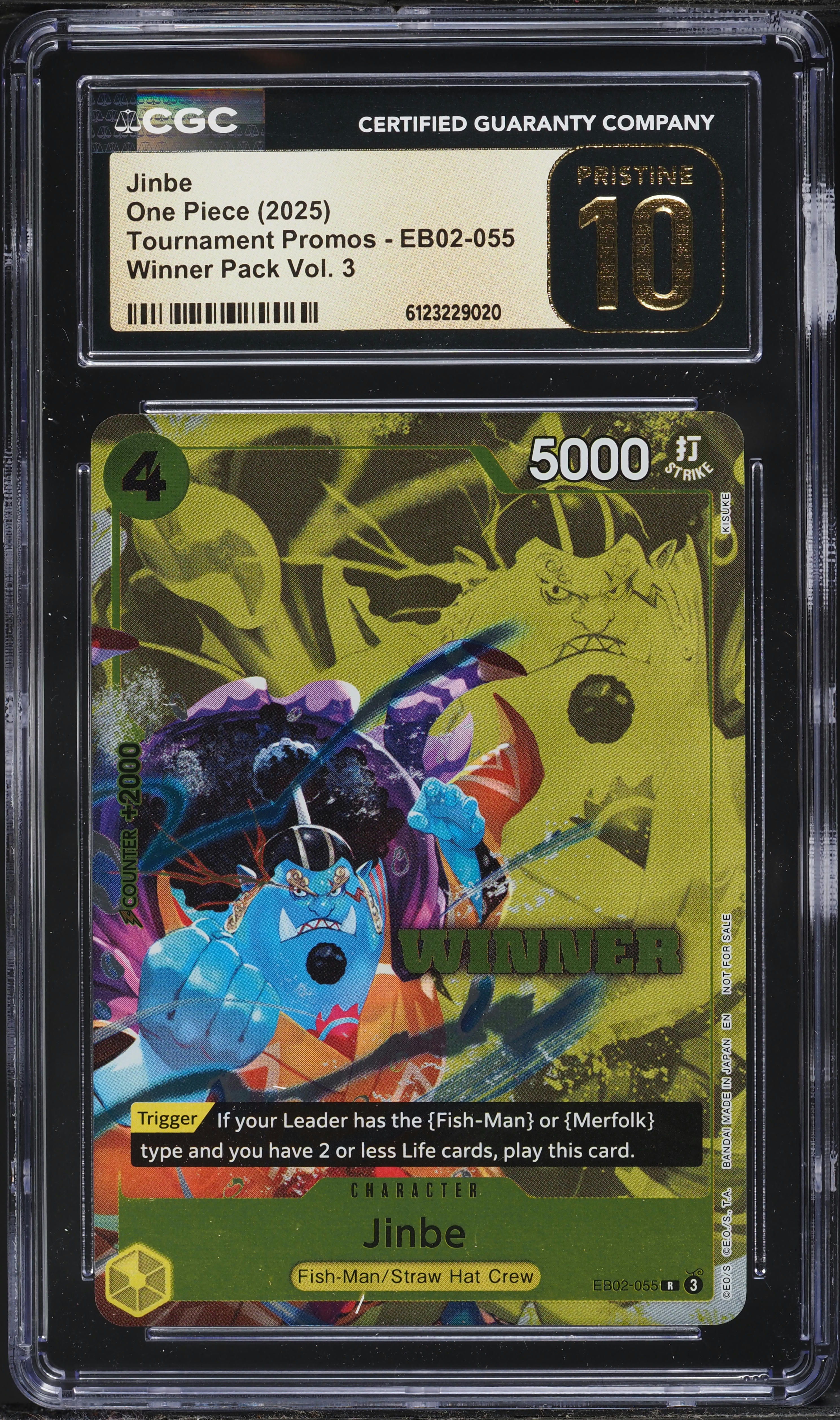 ワンピース ジンベエ EB02-055 R WINNER 英語 2025 One Piece Promo Winner Pack Vol 3 Alt Art Jinbe #EB02-055 CGC