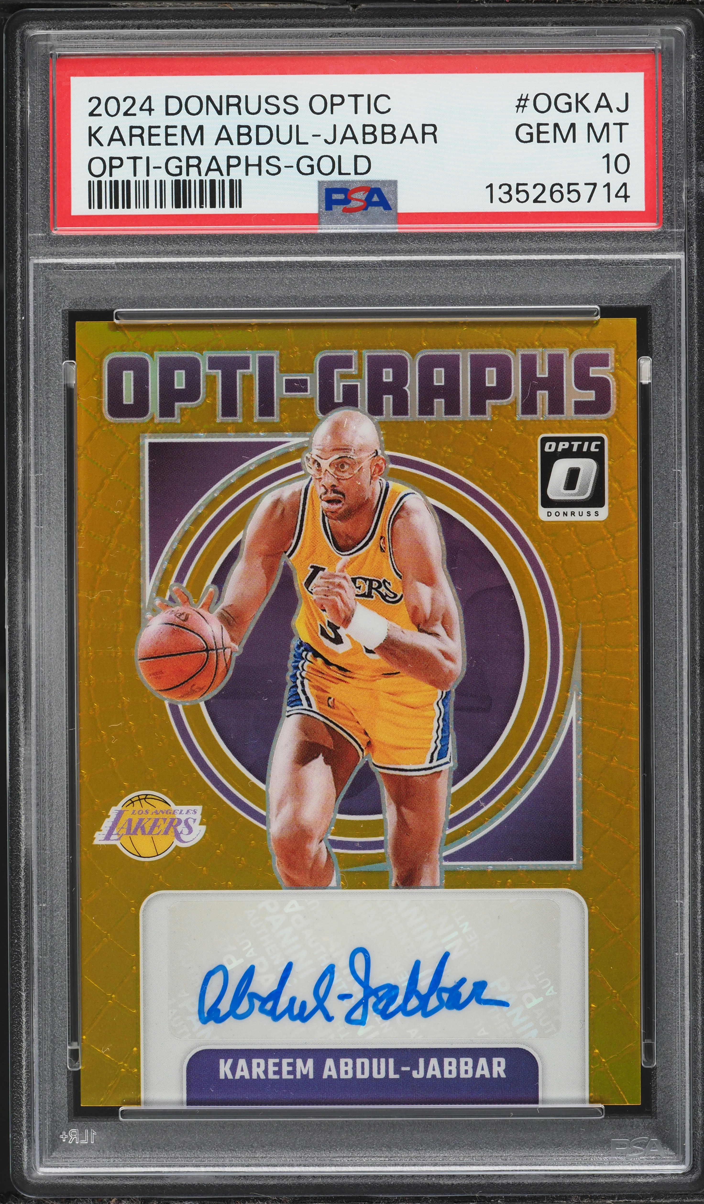 2024 Donruss Optic Opti-Graphs Gold Kareem Abdul-Jabbar AUTO /10 