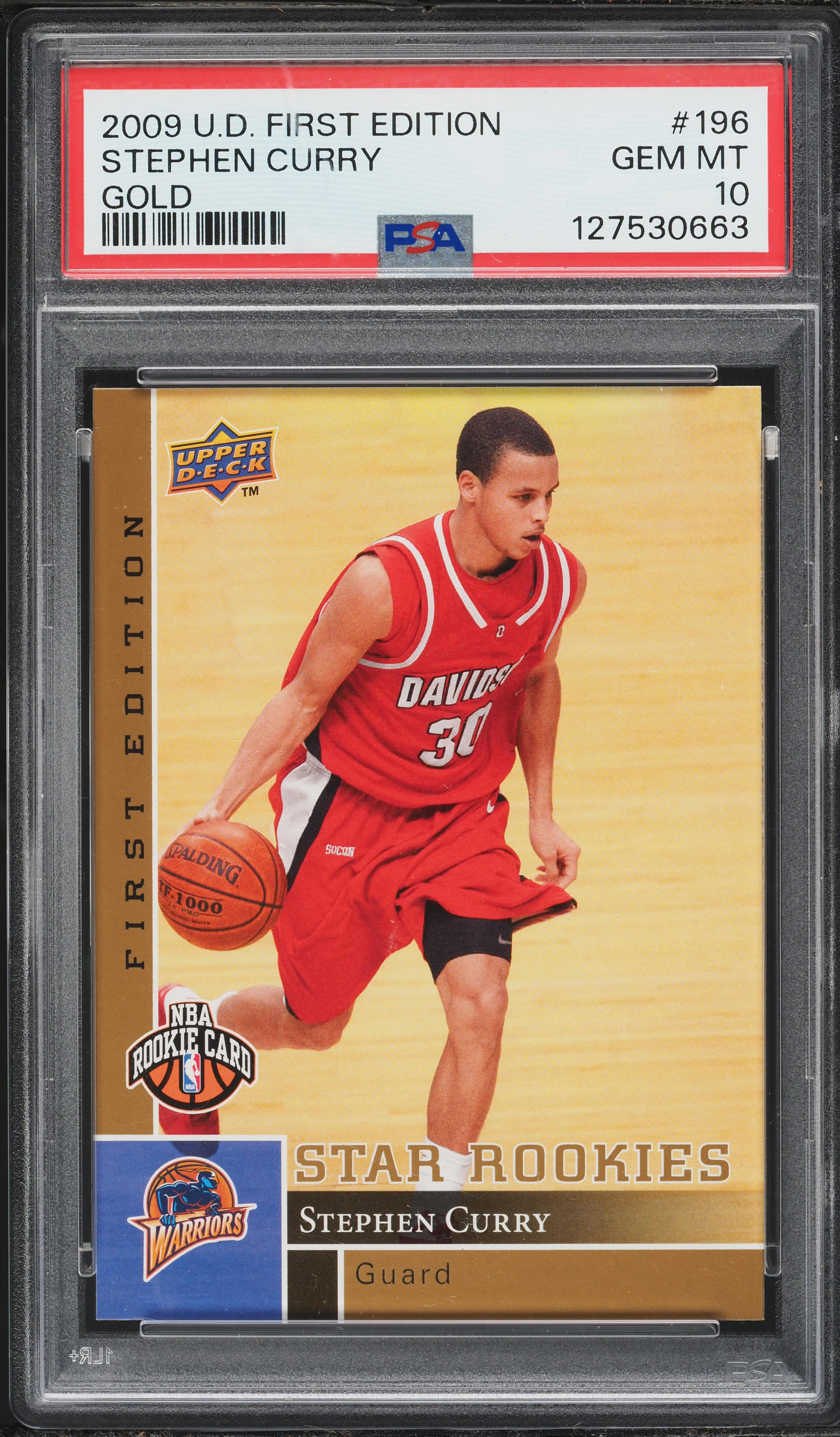 2009 Upper Deck First Edition Gold Stephen Curry ROOKIE #196 PSA