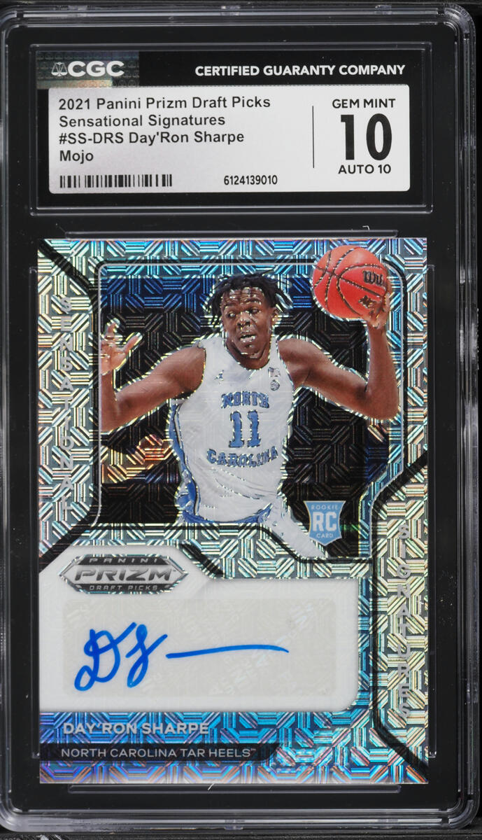 2021 Panini Prizm Draft Picks Sensational Mojo Day'Ron Sharpe ROOKIE AUTO /15 #SS-DRS CGC 10