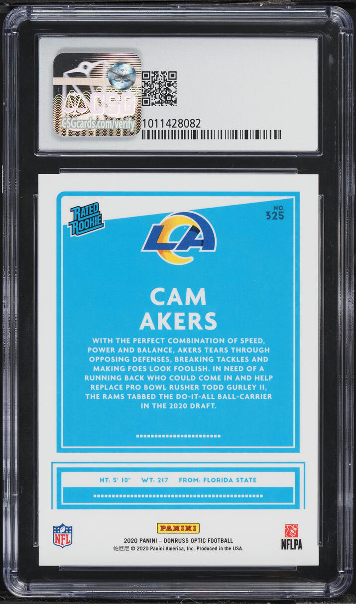 2020 Donruss Optic Image Variation Cam Akers ROOKIE #325 CSG 10 GEM MINT