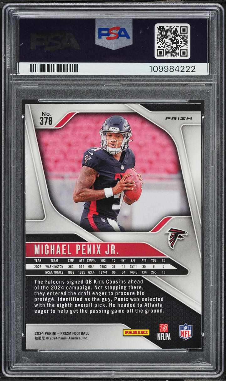 2024 Panini Prizm Disco Michael Penix Jr ROOKIE #378 PSA 9 MINT