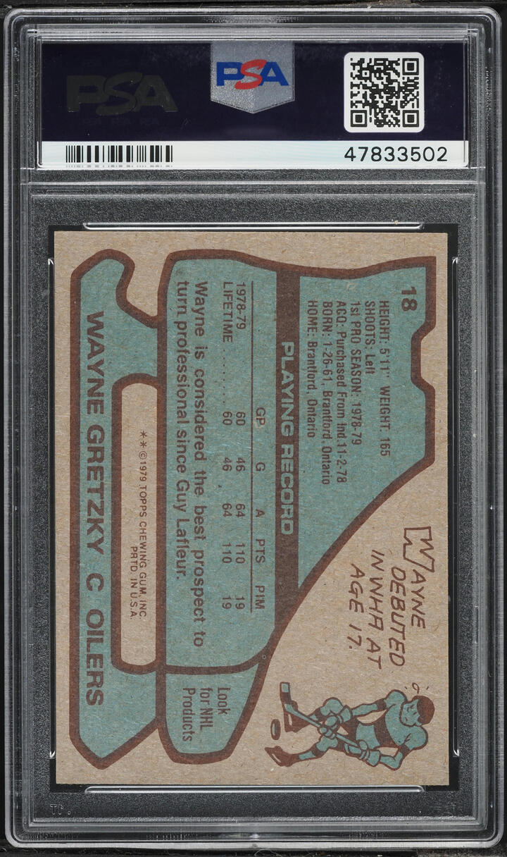 1979 Topps Hockey Wayne Gretzky ROOKIE #18 PSA 7.5 NRMT+