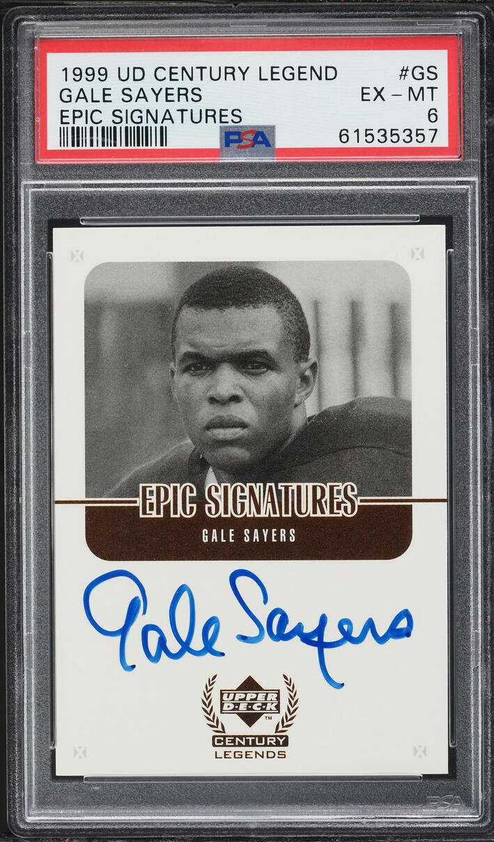 1999 Upper Deck Century Legends Epic Signatures Gale Sayers AUTO #GS PSA 6 EXMT