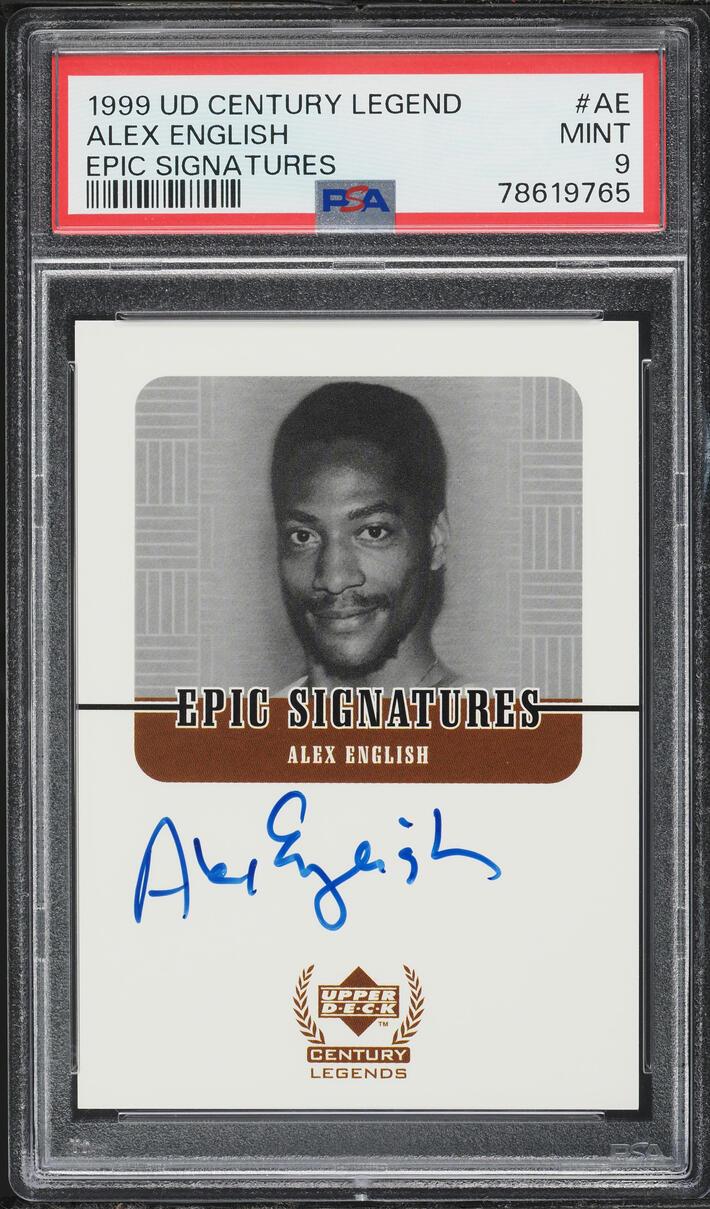 1999 Upper Deck Century Legends Epic Signatures Alex English AUTO #AE PSA 9 MINT